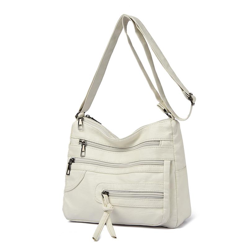Large Capacity Women's Solid Color Shoulder Bag Multi-Layer Crossbody Bag Multi-Functional Mother Bag