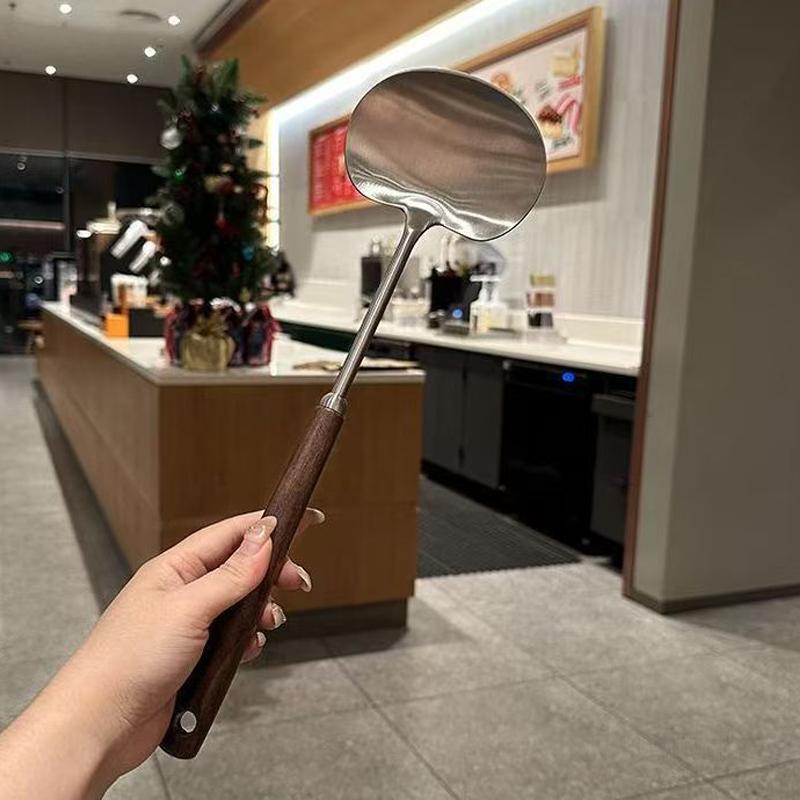 Spatola in Acciaio Inossidabile 201 Manico Antiscivolo Testa Morbida Paletta da Cucina Lunga Resistente al Calore Girarrosto da Cucina Per Friggere Saltare in Padella Pancake