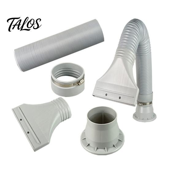 Easy Install Exhaust Adapter Air Conditioning Hose Adapter, AC Window Seal Flat Vent Kit for Casement Skylight Windows, 100mm Connector Portable