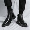 Men's pointed high top leather shoes minimalist British style Party daily office outdoor leisure business motorcycle men's boots
