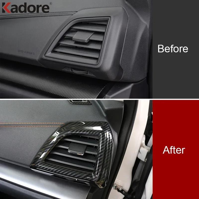 For Subaru XV Crosstrek 2018-  SUV Carbon Fiber Front Side Air Condition Vent Outlet Cover Trim Interior Accessories
