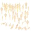 PPIOOY 40 Unpainted Miniature Figures Set - for Landscape Models, Railway Models, and Decorations (3.2-5.8cm)