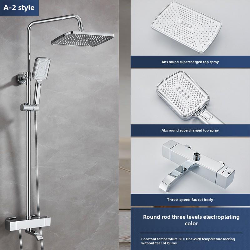 Thermostatic Shower Set with One-Touch Temp Lock & Boost Shower Head