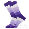 Men's Plus Size Striped Cotton Socks - Rainbow, Thick, Anti-Odor, Mid-Calf Length, European & American Style.