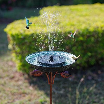 Bain d'oiseaux en fer pour extérieur avec piquet Polyvalent Facile à installer Support Bol mangeoire Décor de jardin