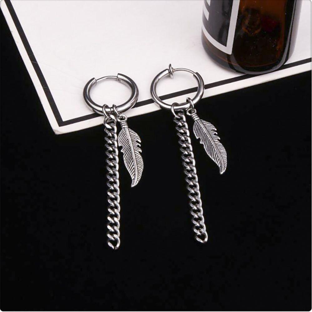 Dangle Earring Male Leaves Earring Fashion Jewelry Korean Style Clip Earring Men Hoop Earring