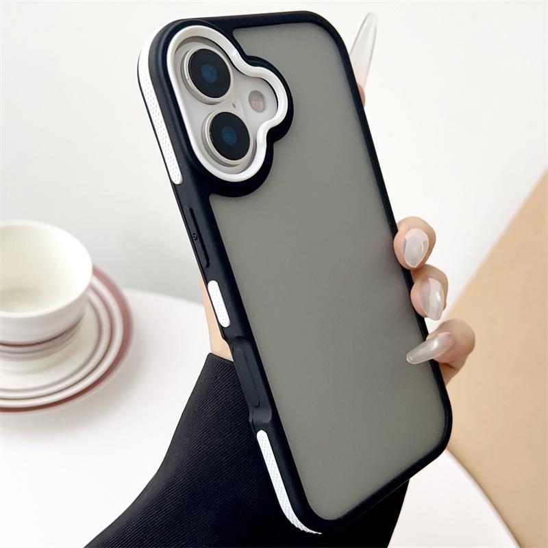 Matte Two-Color Full-Coverage Case for iPhone 11-17 Pro Max with Skin-Feel Texture iPhone 15 Plus/14 Plus
