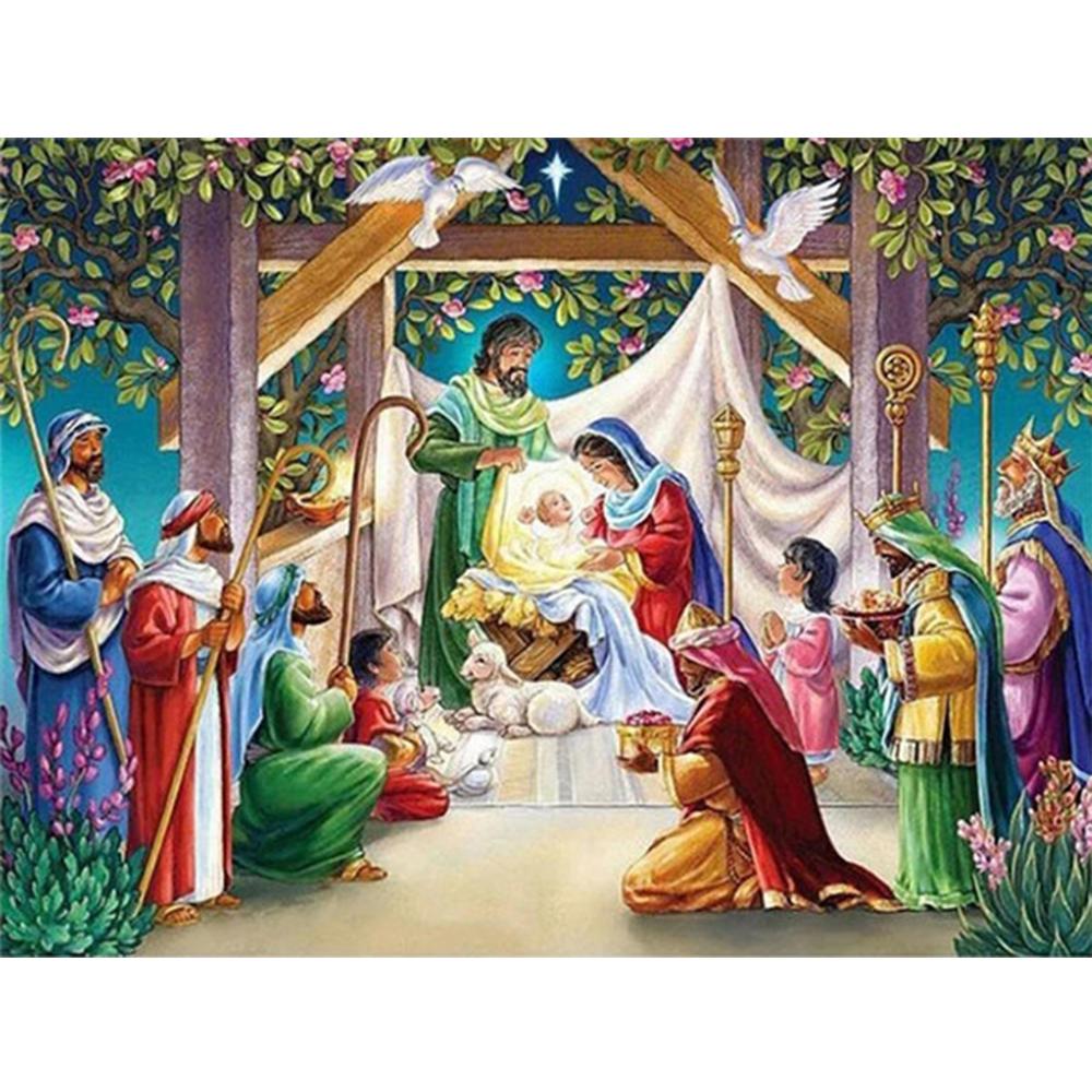 3D Full Square Diamond Painting Jesus Birth Craft Kit Handicraft Diamond Embroidery Religion Art Rhinestone Home Decor