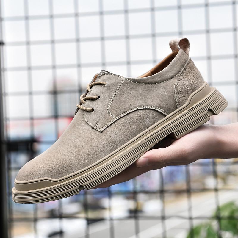 Outdoor Walking Shoes Soft Leather Tooling Shoes Men's Fashion Sewing Tooling Oxford Shoes Flats Comfortable Casual Travel Shoes