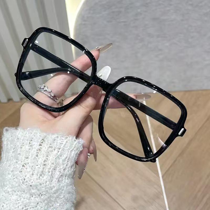 1Pc/3Pcs Classic Fashion Large Frame Square Glasses Transparent Lens Casual Fashion Decorative Glasses Suitable For Office Read