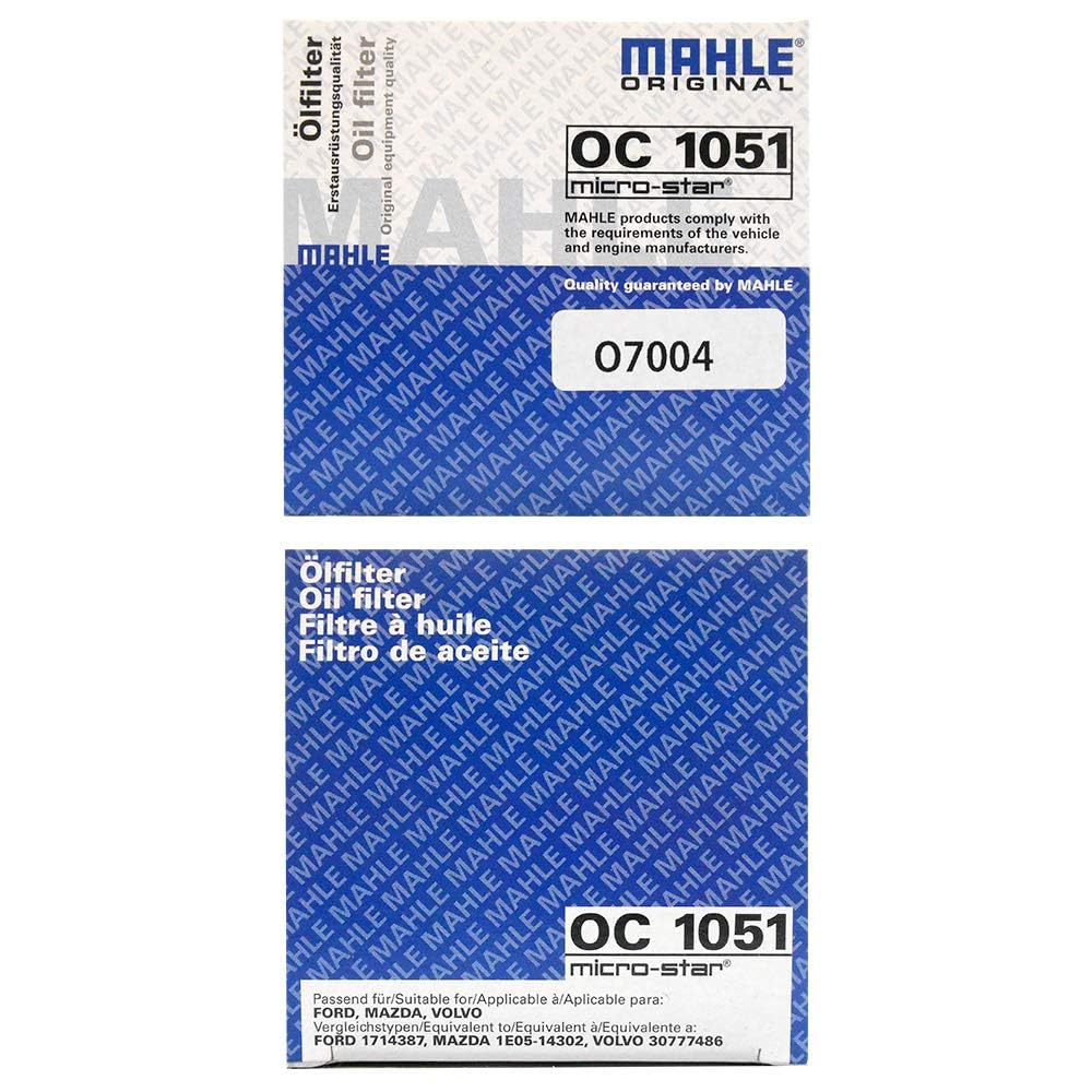 [Set of 2] MAHLE Filter Element Volvo S60 S80 V40 V60 V70