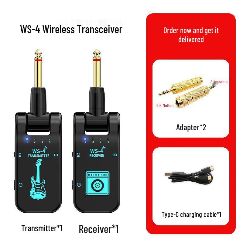 Wireless Electric Guitar & Instrument Transceiver for Audio Connection