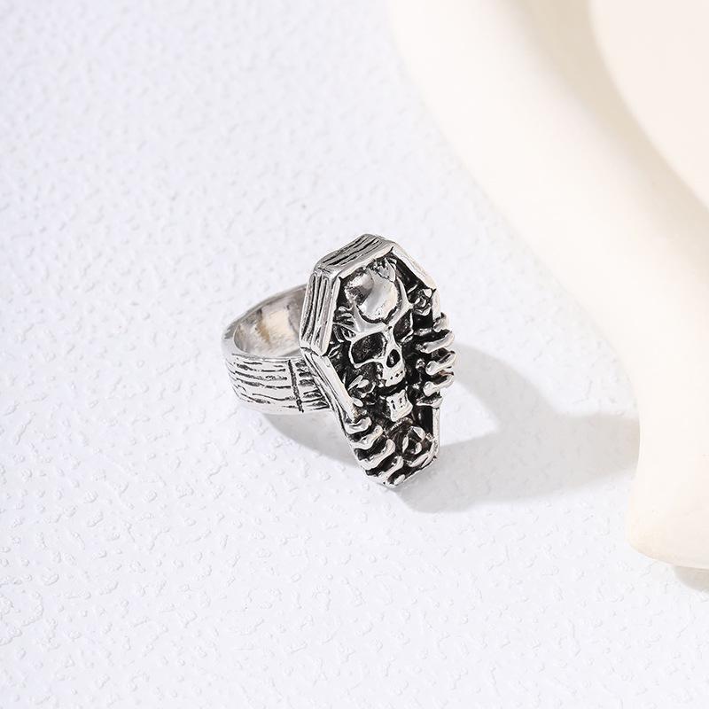 New Vintage Skull Ring Men's Hip Hop Punk Style Zinc Alloy Jewelry