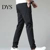 Middle Waist Men Pants Elastic Trendy Polyester Casual Drawstring Trouser for Street Wear Full Length