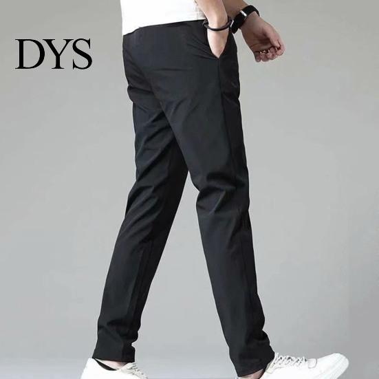 Middle Waist Men Pants Elastic Trendy Polyester Casual Drawstring Trouser for Street Wear Full Length