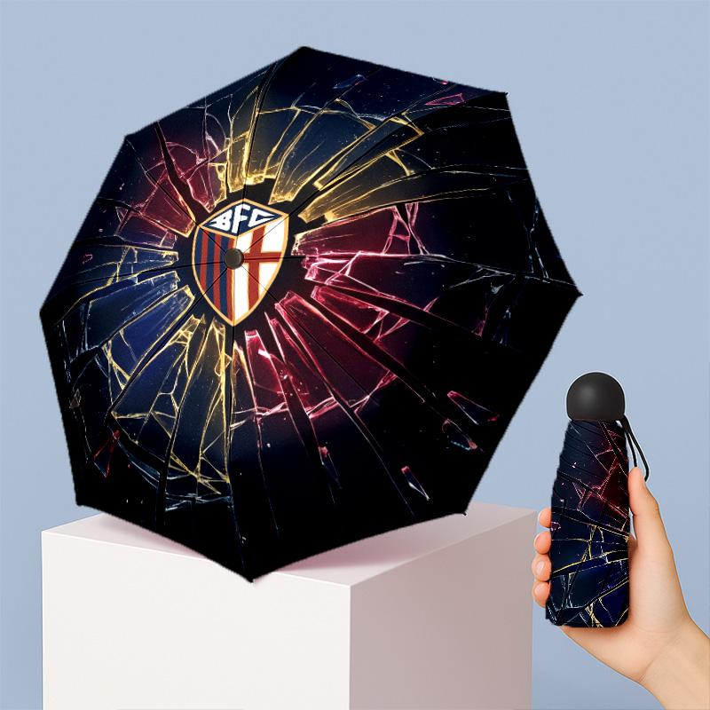 Bologna FC Mini 5 Fold Pocket Umbrella Compact Lightweight Anti UV Rain Sun Protection Umbrella Portable Travel Umbrella