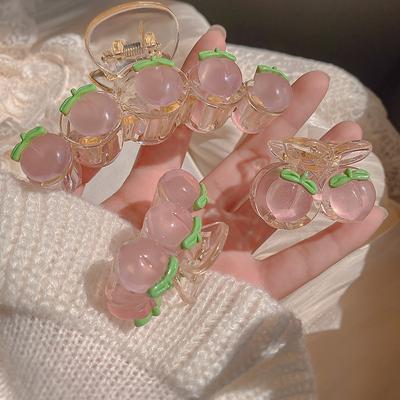 New Pink Peach Hair Clip Vintage Cute Bow Tie Shark Hair Claws Bear Heart Hair Claw For Women Party Head Accessories
