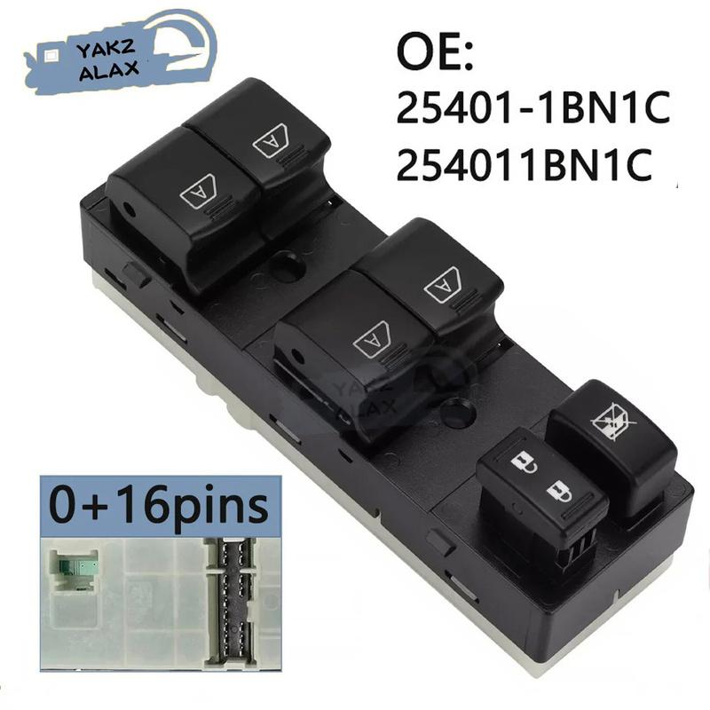 25401-1BN1C Electric Power Master Window Control Switch Glass Lifter Button for Nissan Infiniti FX35 EX37 EX35 CLS51 254011BN1C
