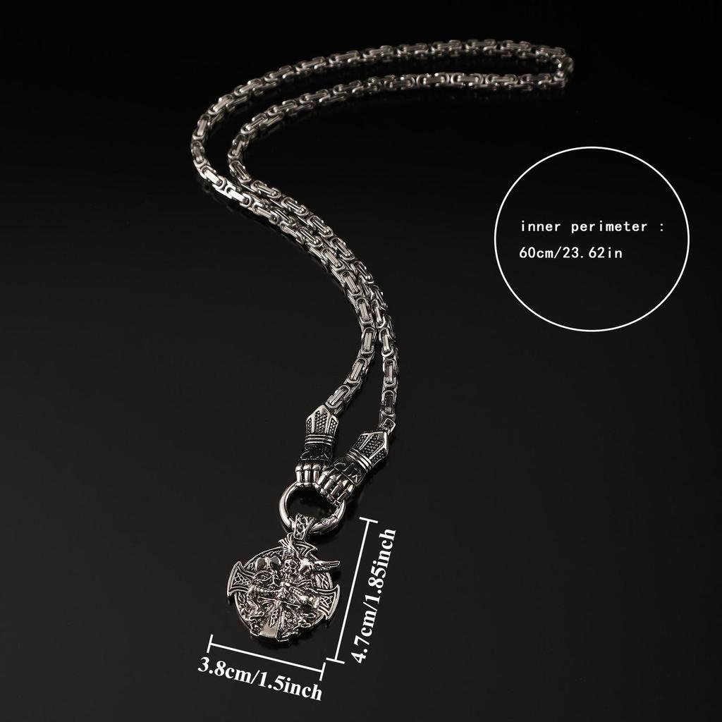 Ayı Pençesi ve Kurt Yüzü Tasarımlı Viking Savaşçısı Kolye Ucu