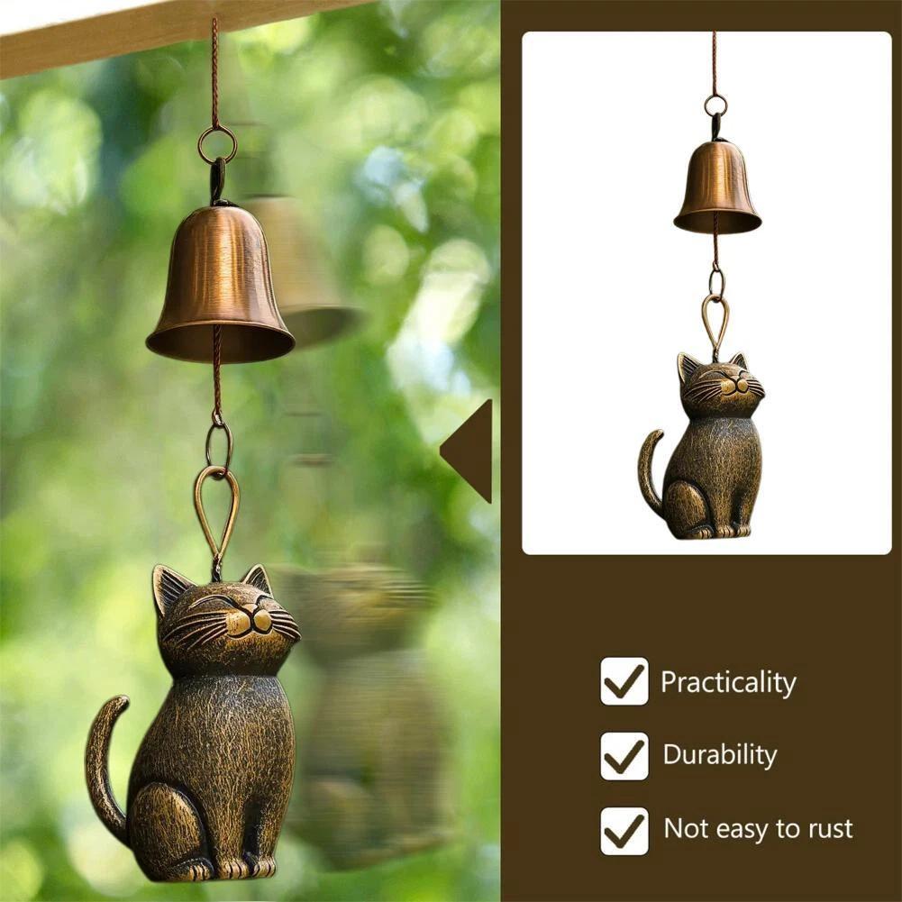 Unique Cat Garden Decor Cat Statue Themed Gifts Wind Chimes Hanging Cat Cat Statue Outdoor Decorations Gifts For Cat Lovers