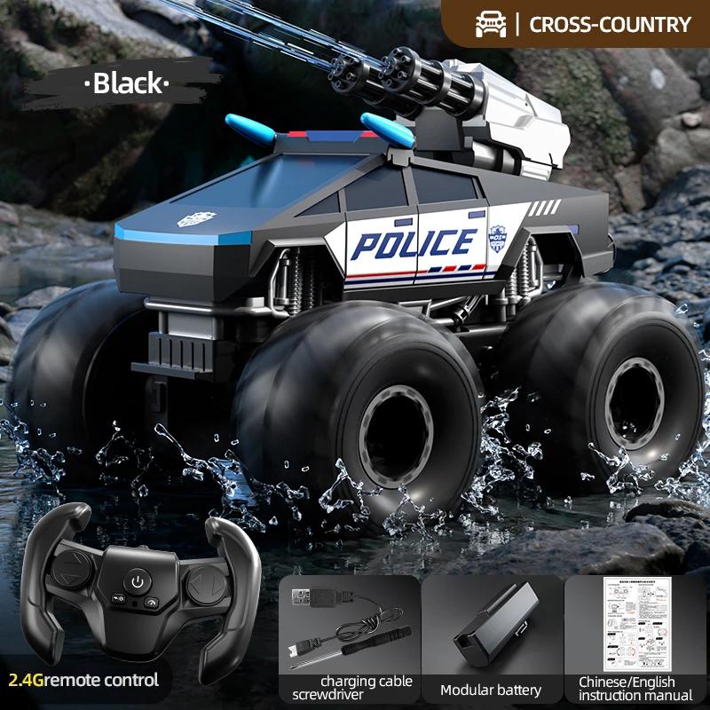 Q213 RC Off-road Stunt Car Amphibious Vehicle Children's Toy Cars 4WD 2.4G Pick-up Truck Water Cannon Remote Controlled Car