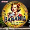 D Flaches Metallschild Retro Vintage BANANIA Metallschild Grunge Rostig Runde Blechplakette Klassische Französische Werbung Wandkunst Cafe K