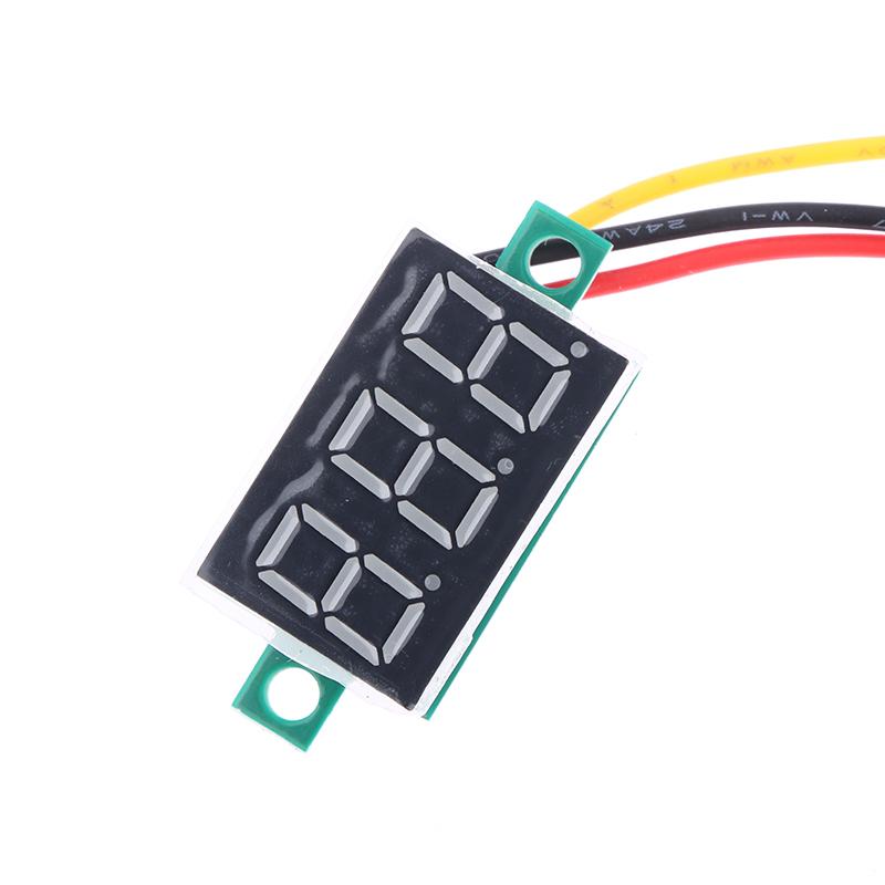 2Pcs Multi-purpose Miniature DC 0-100V LED Digital Voltmeter 0.36" Red Green Blue Voltage Detector For Car 12V Mobile Power