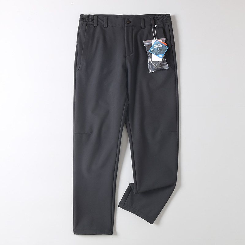 Autumn and Winter Softshell Hiking Pants for Men, Outdoor Windproof and Waterproof, Stretchy, Fleece-Lined, Warm, Functional Straight-Leg Casual Pants