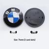 BMW Anniversary Edition Front & Rear Emblems: 82mm Rear in Blue & White, 74mm Front with Black Background.