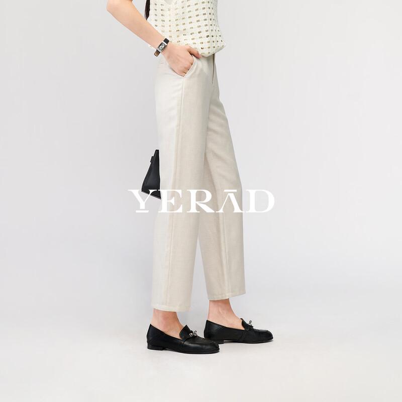 

Yalida Women s Linen Blend Ankle-Length Straight-Leg Trousers 29