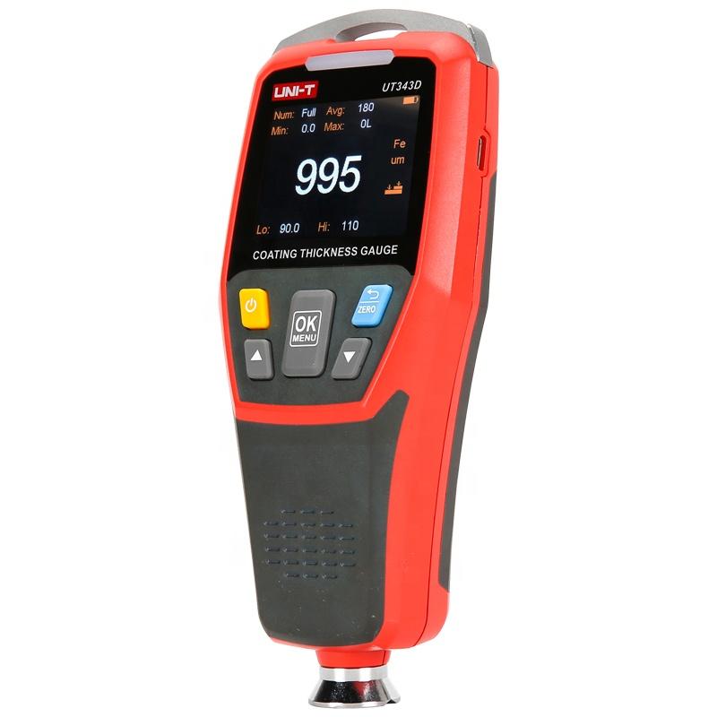 UT343D Coating Thickness Gauge Digital Car Paint Film Tester FE/NFE Measure 0~1250um USB Data Storage Rotate LCD 0~1250um