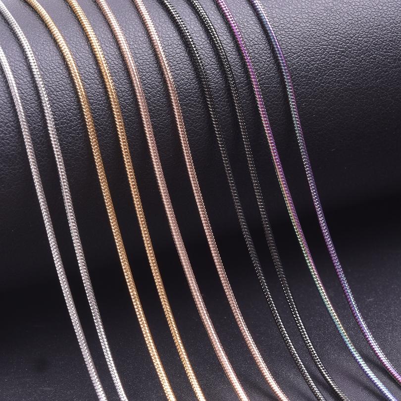 1/5/10pcs 1.2mm 45/50/60/70cm Long Stainless Steel Round Snake Chain Necklaces For Women Men Accessories Fashion Jewelry Choker