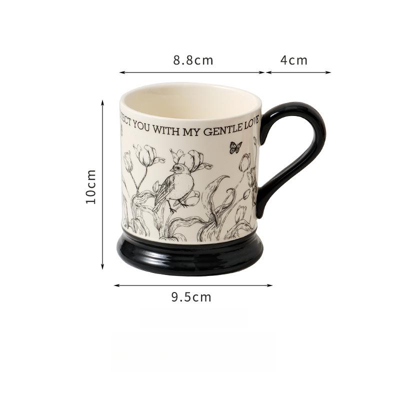 

Ретро керамическая кружка пара чашка для дома и офиса чашка для воды кофейная чашка подарок для девочек праздничный сувенир 301-400ml
