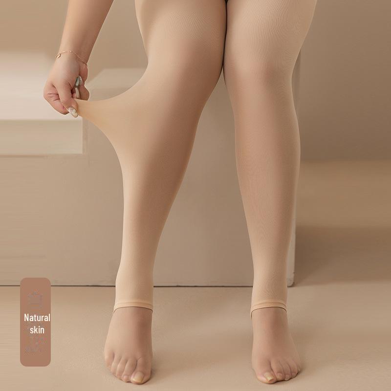 

Женские бархатные плотные колготки больших размеров - большие, телесного цвета, осень/зима [upgraded foot step] 50g