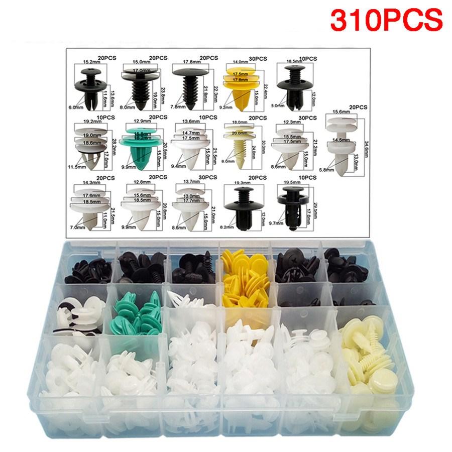 310PCS Boxed Mixed Car Door Bumper Panel Fender Retainer Push Rivet Fastener Clips With 30PCS Tool