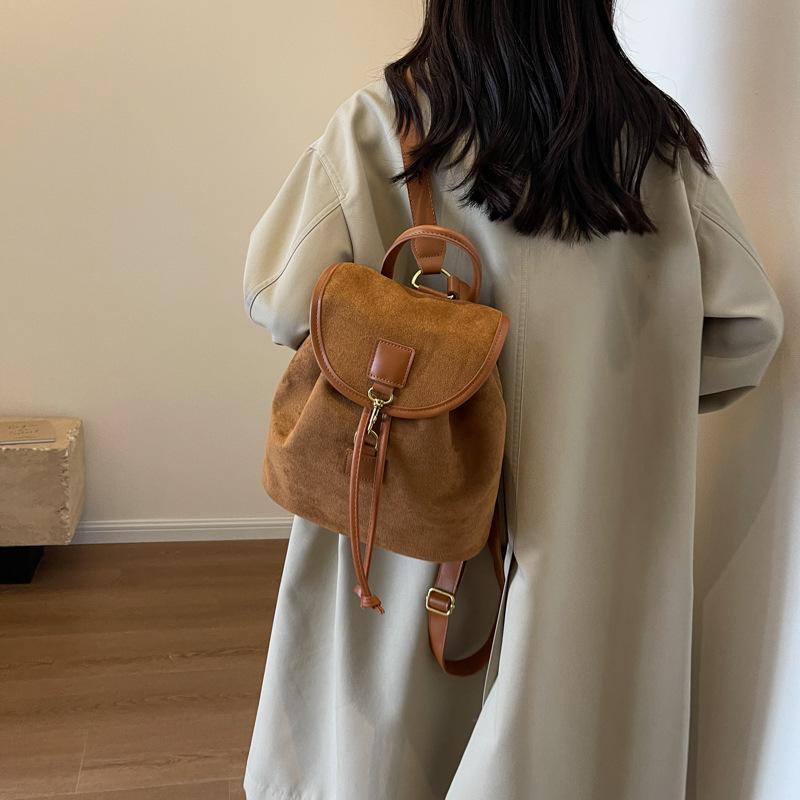 Autumn Suede Backpacks For Women Large Capacity College Student Schoolbags Suitable For Travel Daily Commuting KTB