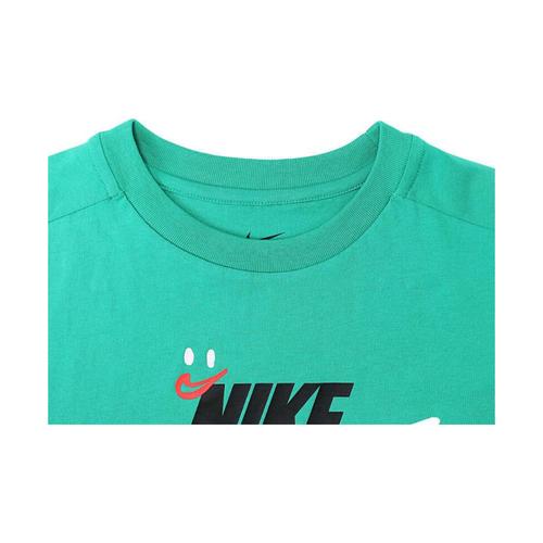 Men's Nike Green T-Shirt with Printed Logo, Crew Neck and Raglan Sleeves