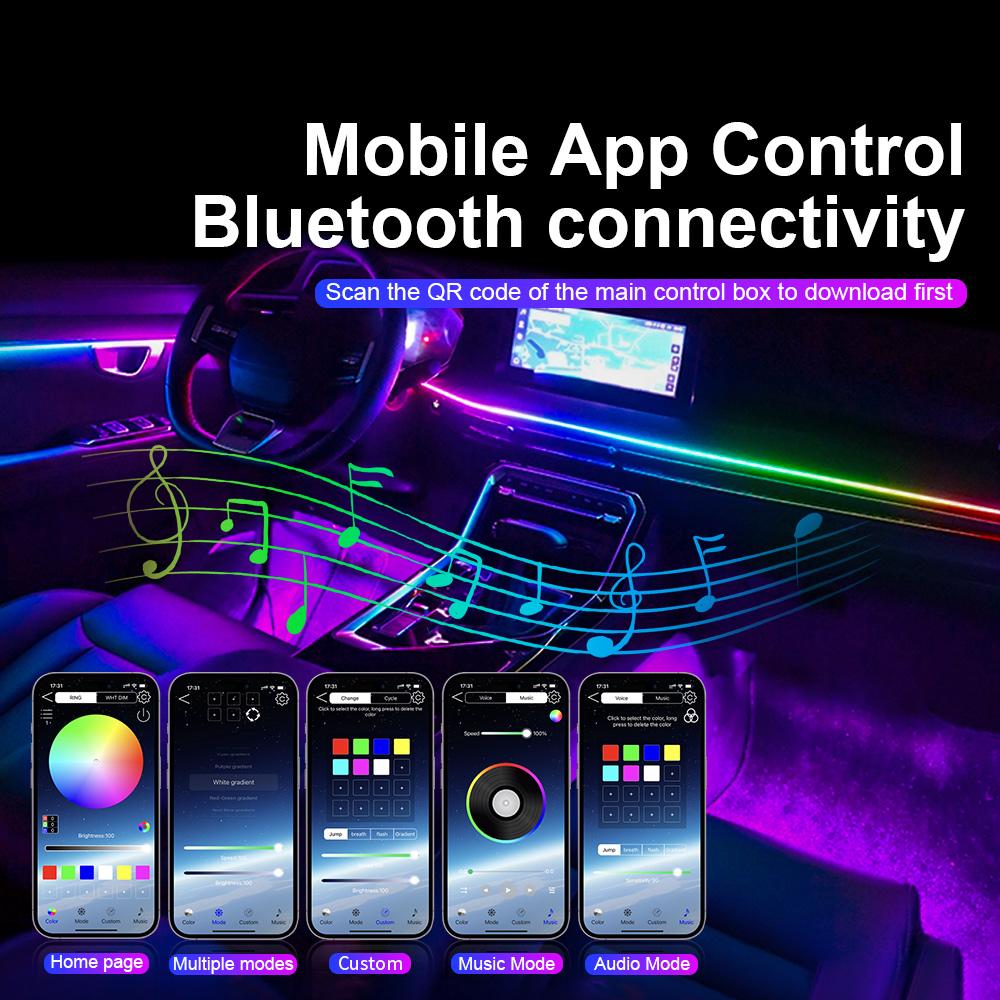 18/22 IN 1 Atmosphere Lamp Parts Symphony 213 Color 35cm 75CM 110CM Acrylic Light Strip Main Controller Sub Controller Speaker