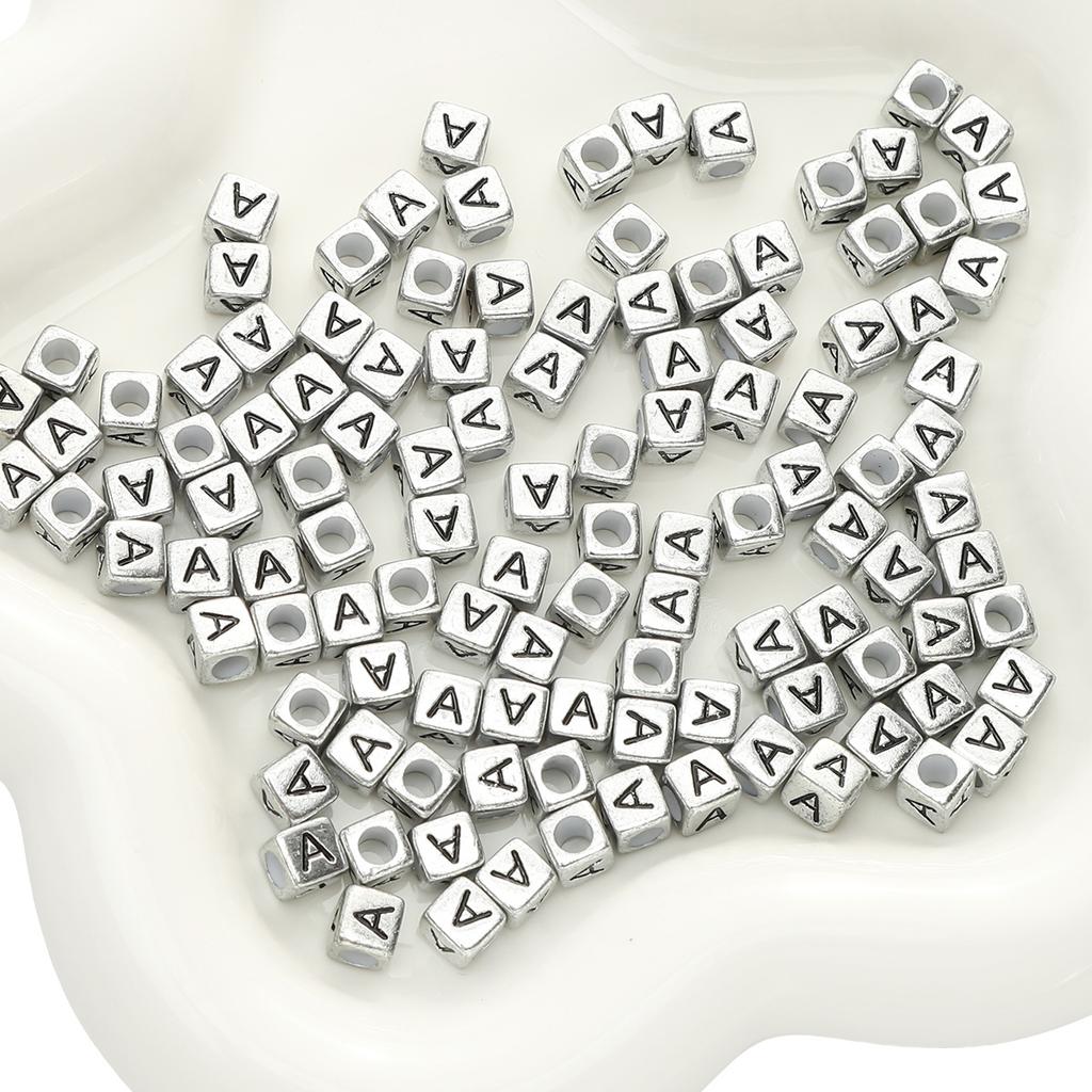 Mărgele Handmade Mărgele Acrilice Alfabet Mărgele Pătrate Mărgele Plate Mărgele Rotunde Handmade DIY Accesorii Bijuterii Mărgele Distanțiere Brățară Mărgele Înșirate Manual