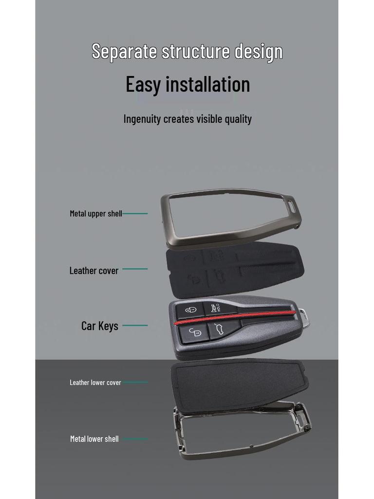 New 2023 Hongqi EQM5 Key Case & H7 Metal Shell Keychain for E-QM5 PLUS