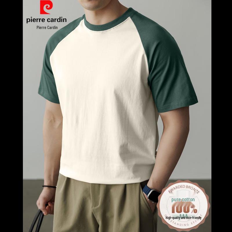 

Pierre Cardin Men s Cotton Color-Block Raglan T-Shirt S
