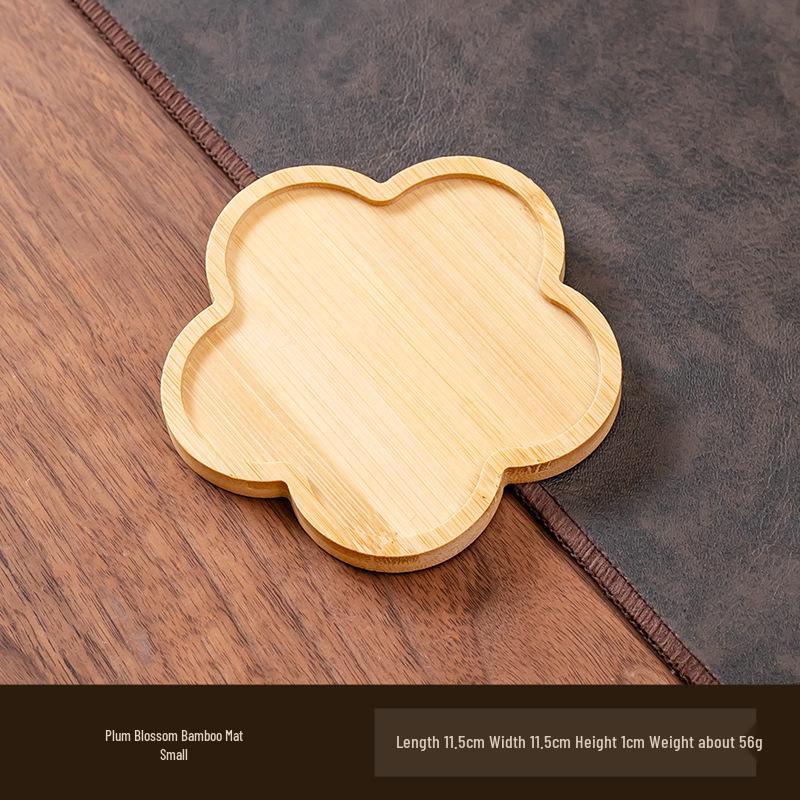 Round Bamboo Anti-Slip Mat & Tray for Indoor Plants, Coasters, and Decor