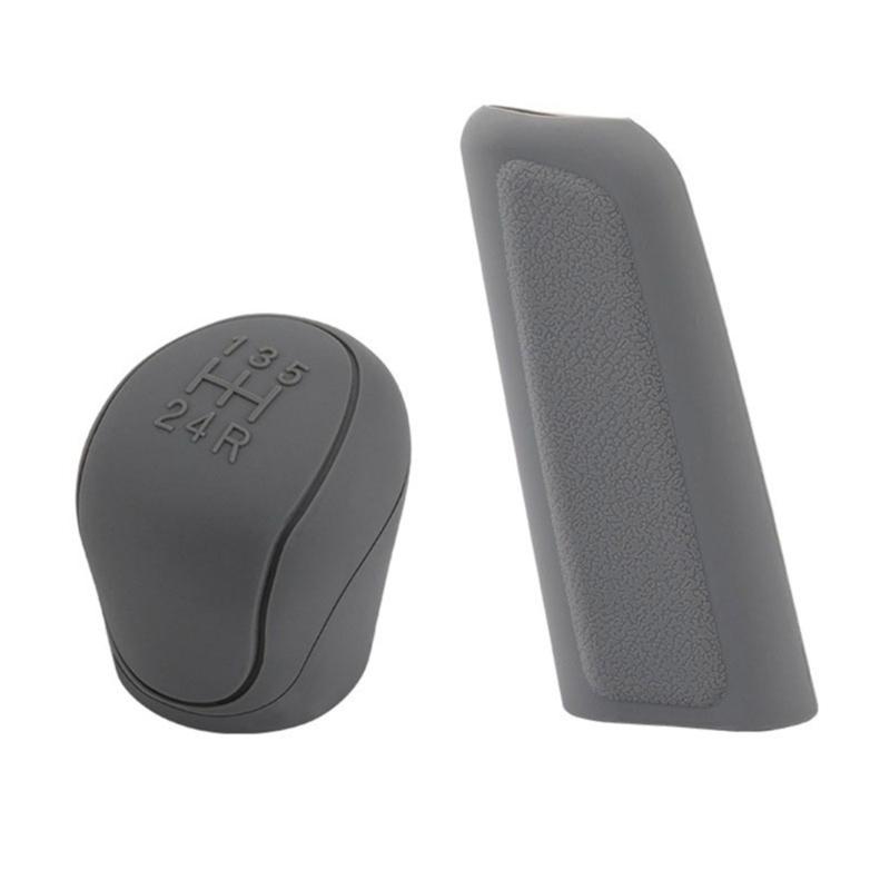 Auto-Schaltknauf-Abdeckung & Handbremshebel-Abdeckung Dehnbar 2 Stück/Set für Damen Herren Geschenk Einfarbige Silikon