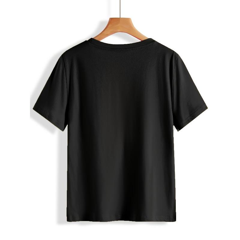 Damen Leopard Print Herz Design T-Shirt Bequem Kurzarm Frühling Sommer Lässiges Tee Top