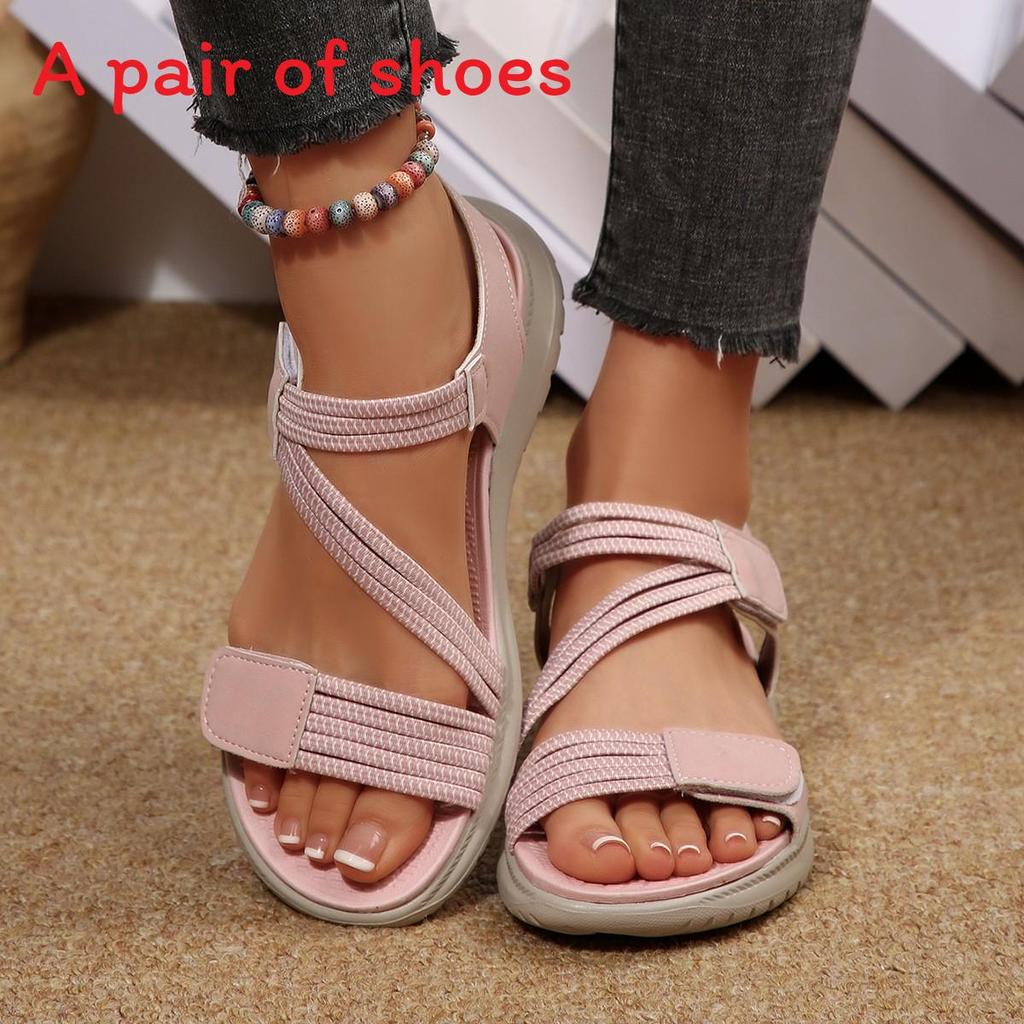 Adult Summer Beach Sandals With Magic Tape Closure And Padded Rubber Sole For Comfortable Walking