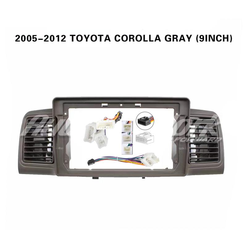 Panel Fascii Radia Samochodowego 2 DIN 9 cali Dla TOYOTA Corolla EX 2007-2012 2013+ Ramka Deski Rozdzielczej Stereo Adapter Zasilania Android