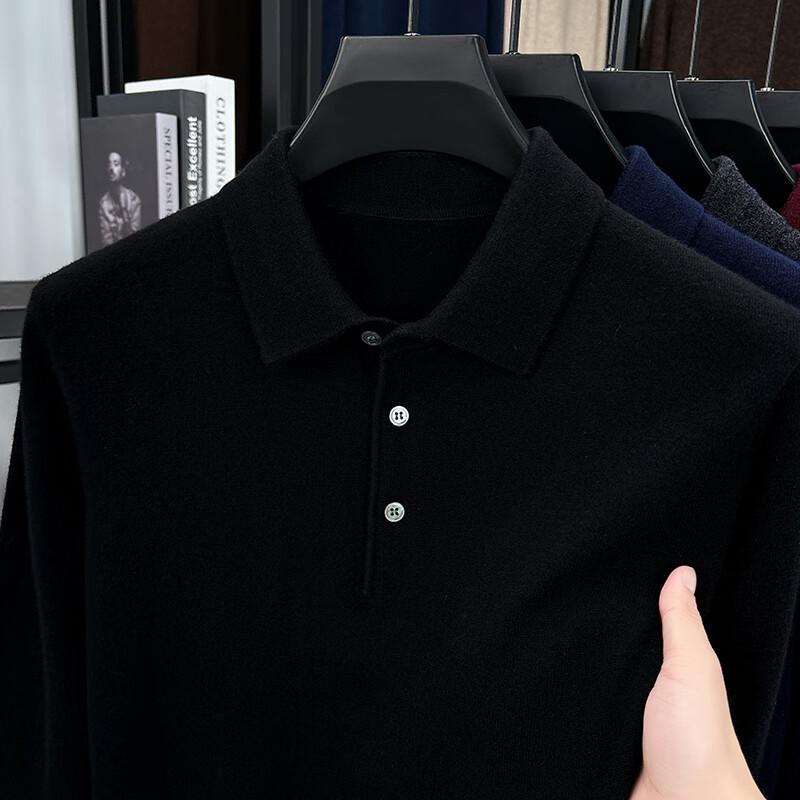 

Мужской свитер Antonio из 100% мериносовой шерсти с воротником поло M / 48