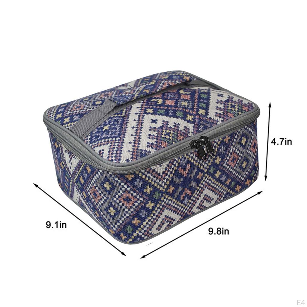 Camping Storage Bag Cookware Large Capacity Printing Basket Utensils Organizer Tableware for Travel