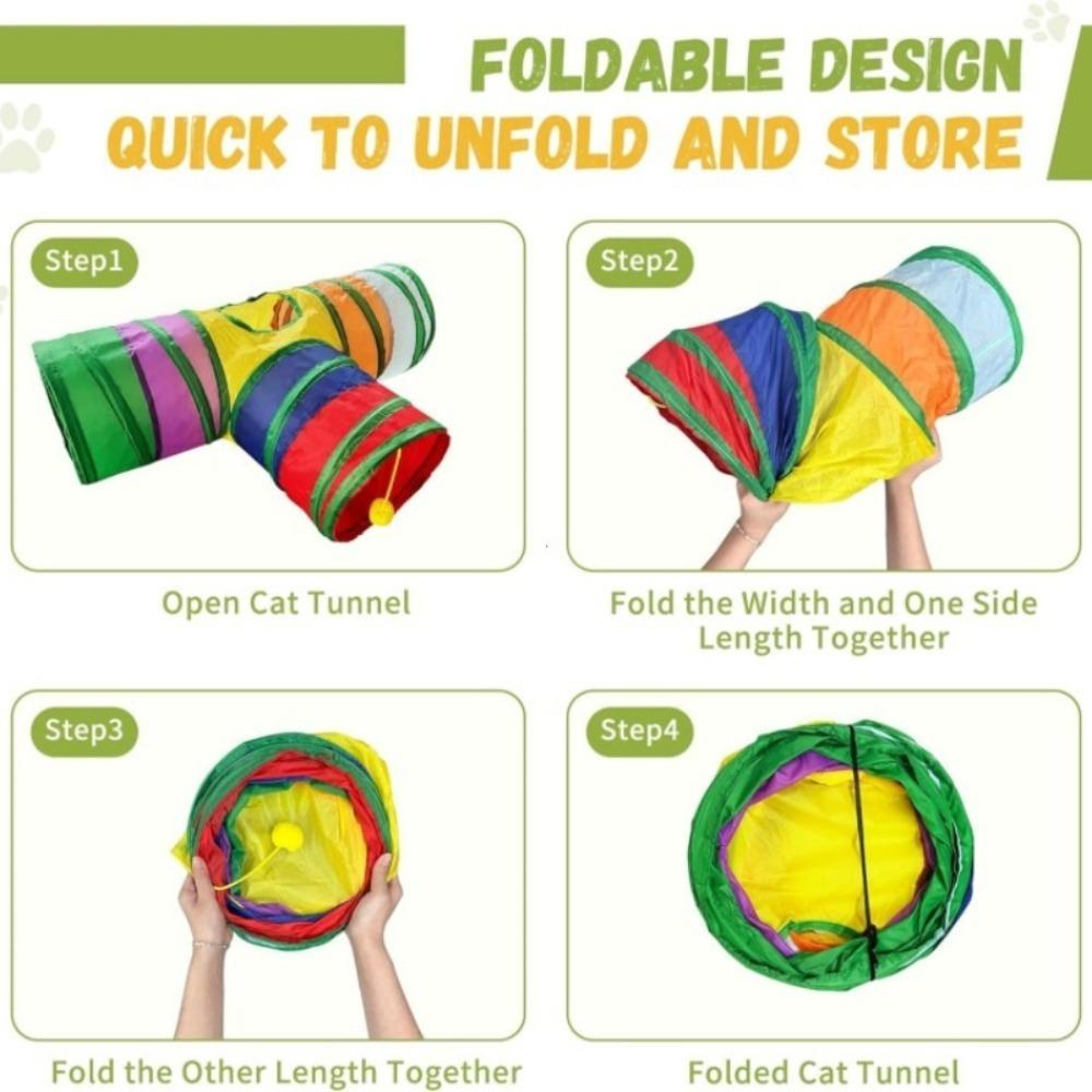 S Shape Foldable Cat Tunnel Large Diameter Interactive Play Tube Easy Clean Indoor Exercise Toy for Kittens Pets