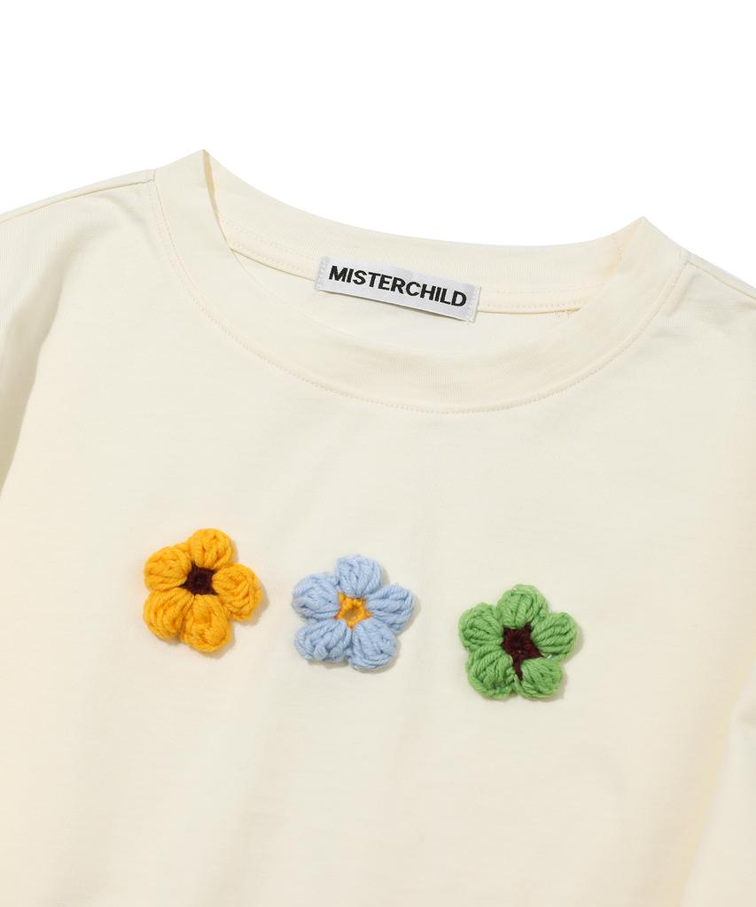 MISTER CHILD Crop Crochet Long Sleeve Ivory